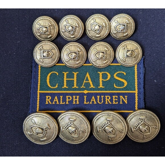 RARE Bronze brass Ralph POLO set 12 Gold Blazer Suit Jacket Replacement Buttons - Picture 1 of 6